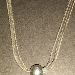Sold). Sterling sliver snake chain 3 strand 5mm ball Italy 925